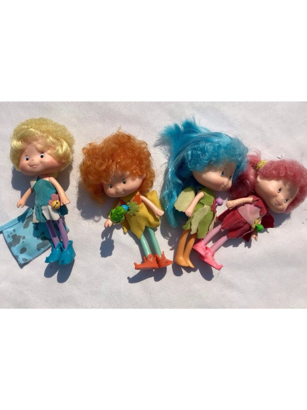 Vtg 80s Lot 4/Herself The Elf 5” Doll Whimsy Garden Fairy Rainbow Set Retro Toys